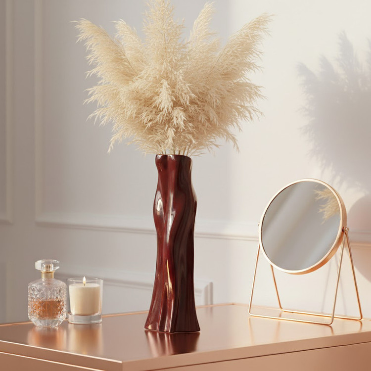 محصول نمونه تستی گلدان دکوری رومیزی استوانهای مدل لباس مجلسی با ارتفاع 18 سانتیمتر